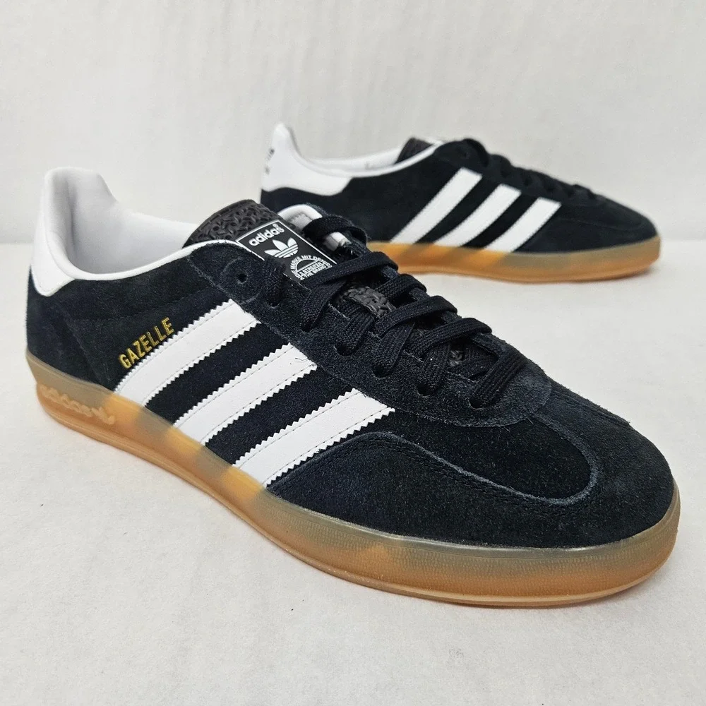 Adidas Gazelle Indoor Casual‎ Sneakers JI2060 Core Black White Gum Men Size 9